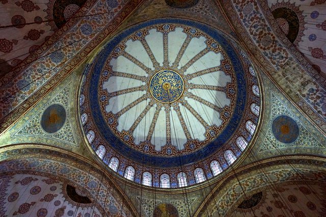 blue ceiling tiles in Blue Mosque