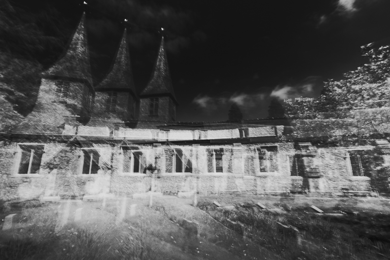 St Stephens Church with 3 spires created by ICM intentional camera movement