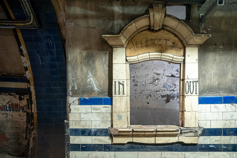 old ticket window, Euston, London