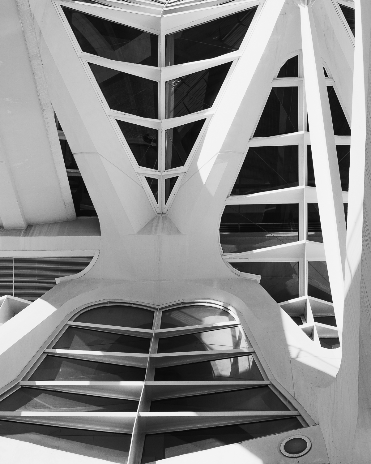 Looking up at roof of City of Arts and Sciences in Valencia