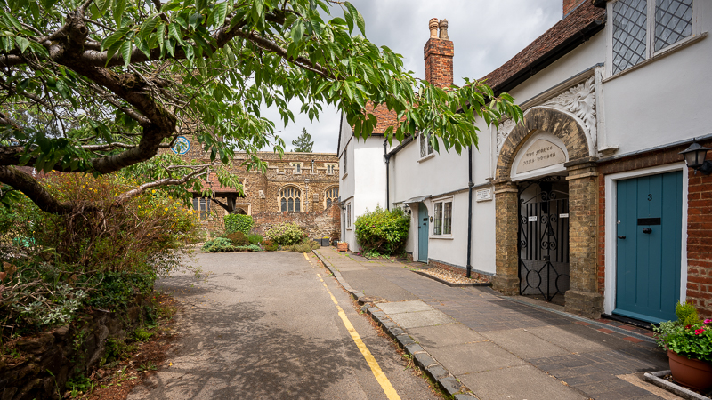 Old church and neighbouring alms houses