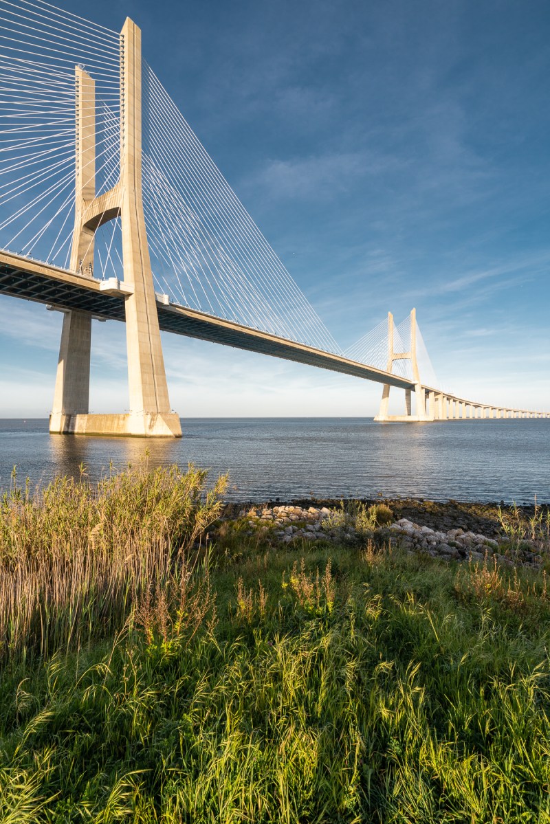 A long stretch of the very long Vasco da Gama bridge across the Tejo in Lisbon