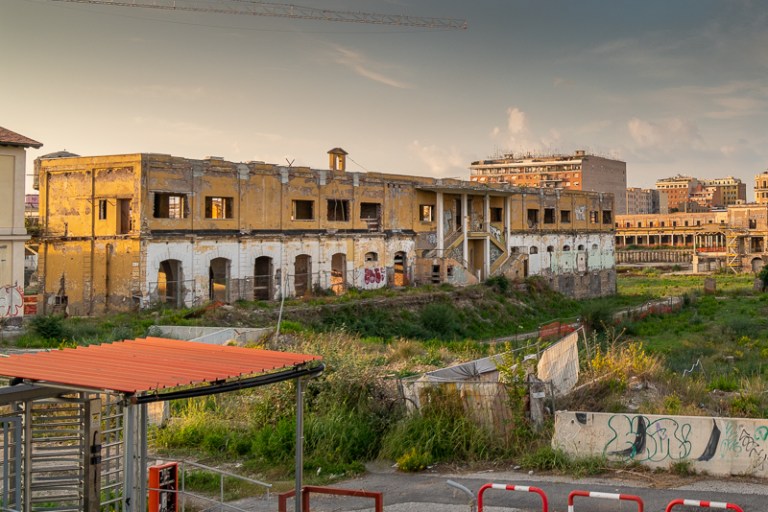 The old General Market in Rome, showing both decay and new construction