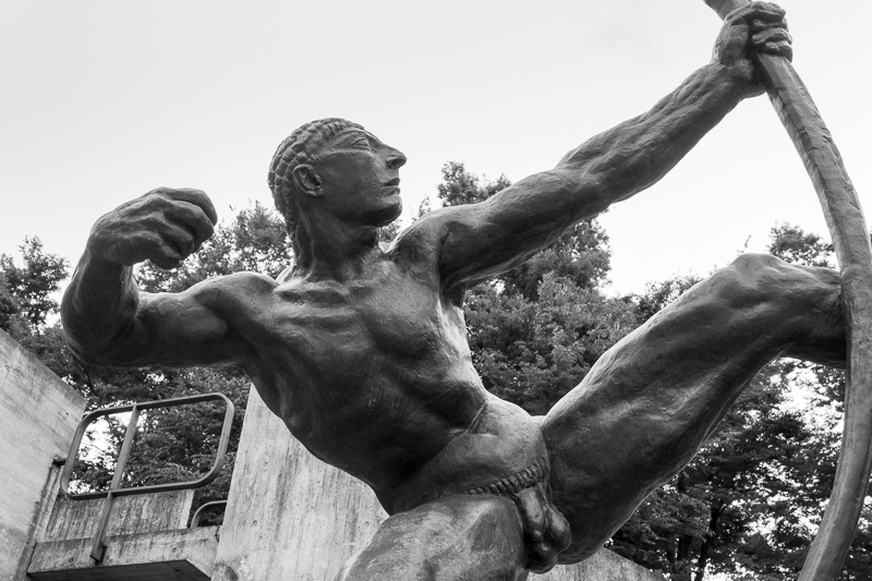 close up of Statue of an archer in Tokyo