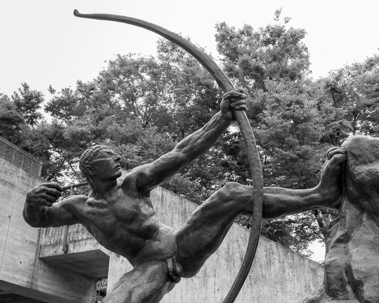 Statue of an archer pulling the bow Tokyo