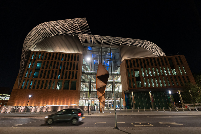 Night shot of Crick Institute