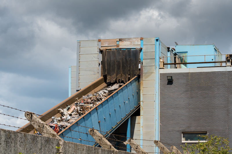 recycling factory on Fife Coastal Path